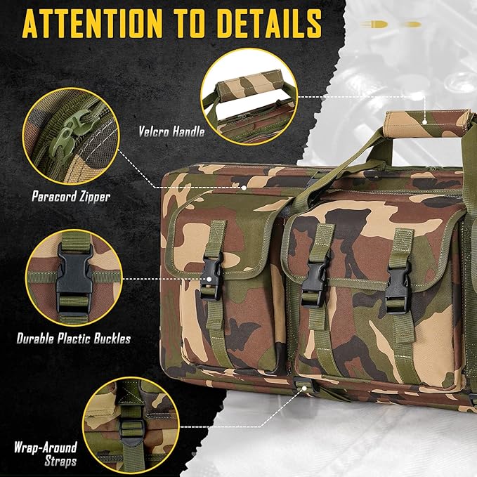 DULCE DOM 32/36/42/48/52 inch Double Rifle Case Soft Gun Bag - Image 7