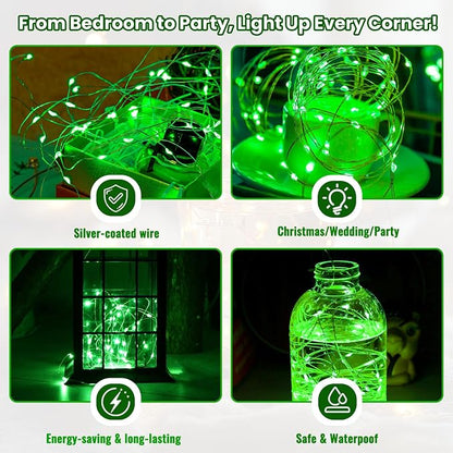 ZSJWL 30 Pack Green Fairy Lights Battery Operated, 7FT 20LED Mini Starry Light - Image 4