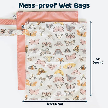 Tiny Twinkle Mess Proof Wet Bags | 2-Pack Reusable Waterproof Wet Bags - Image 4