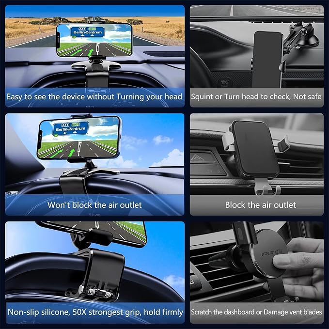 360 Degree Rotation Dashboard Cell Phone Holder - Image 3