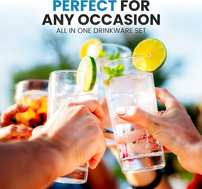 Zulay Kitchen Plastic Drinking Glasses – 24oz Acrylic Shatterproof Water Cups - Image 7