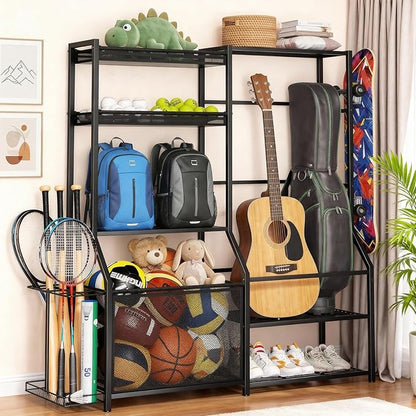 Large Sports Organizer for Garage, Ball Storage Rack Garage Sports Equipment - Image 5