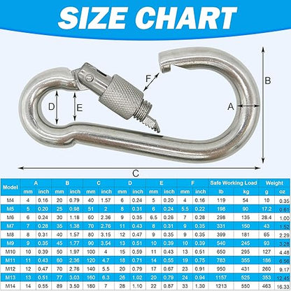 304 Stainless Steel Carabiners -2 inch Heavy Duty, Durable & Rust-Free Clips - Image 7