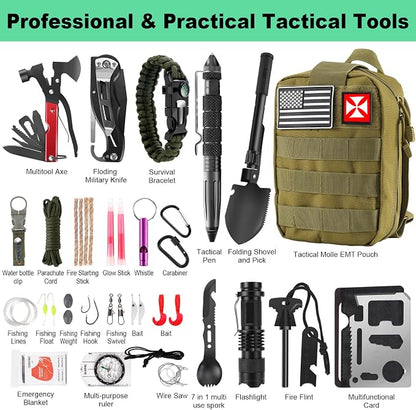 Survival Kit 256 in 1, First Aid Kit Survival Gear Tools Trauma Kit - Image 3