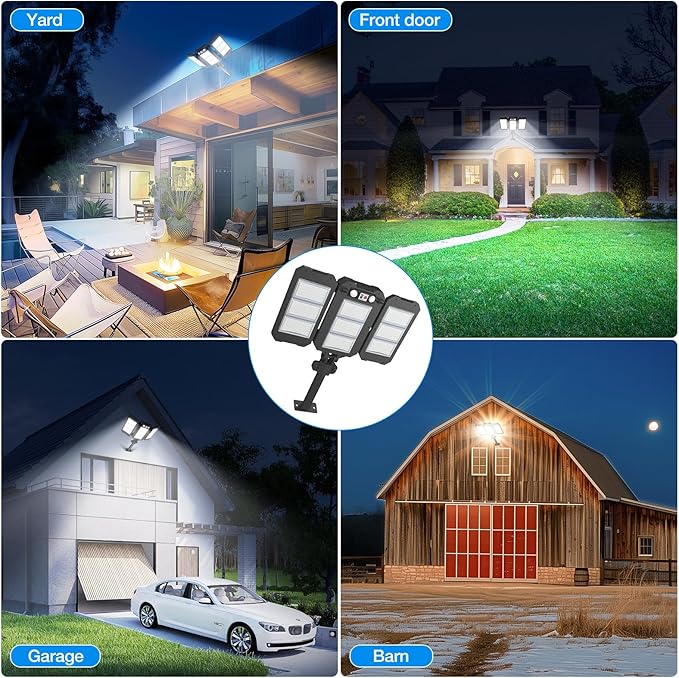 Solar Lights Outdoor, 7000 LM Super Bright Dual Motion Sensor Lights, Aluminum - Image 7