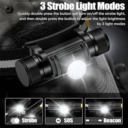 Headlamp Rechargeable, 1200 Lumen Zoomable LED Head Lamp - Image 3