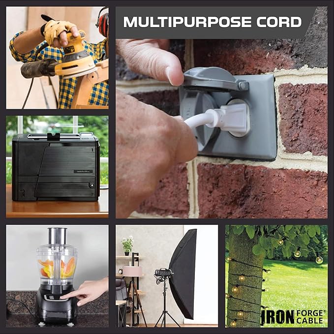 Iron Forge Cable Weatherproof 2 Pack 10 Ft Outdoor Extension Cord - Image 8