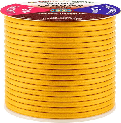 Mandala Crafts Round Genuine Gold Leather Cord - Image 2