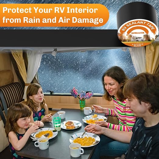 WELLUCK Butyl Sealant Tape, 4 Inch X 50 Foot RV Roof Tape Sealant Roofing Tape - Image 5