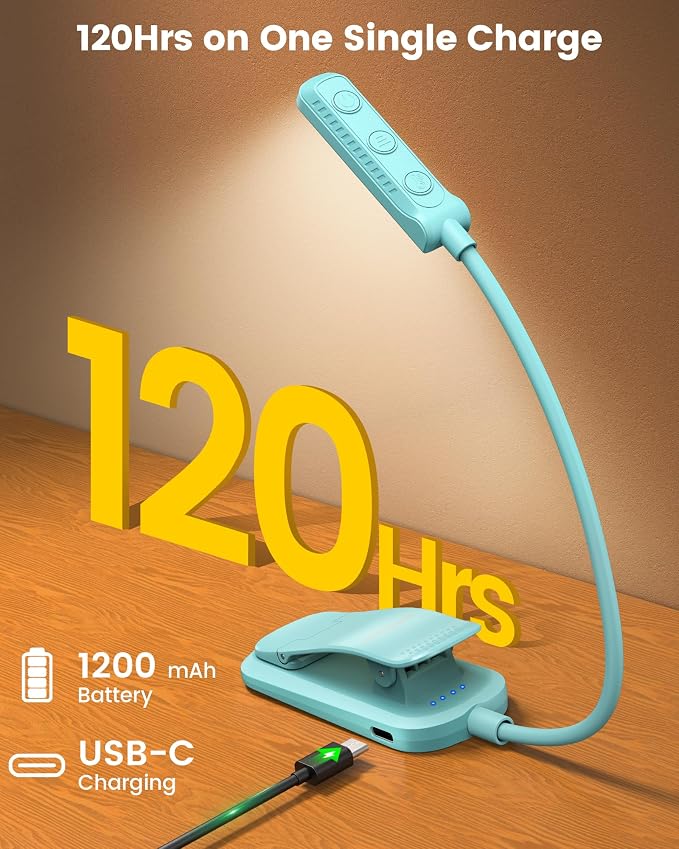 Glocusent 13 LEDs Book Lights for Reading at Night, 120 Hrs Runtime - Image 5