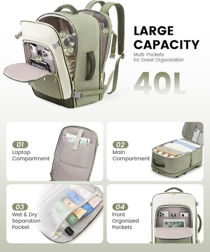 LOVEVOOK Large Travel Backpack for Women, TSA Carry on Backpack for Airplanes - Image 3