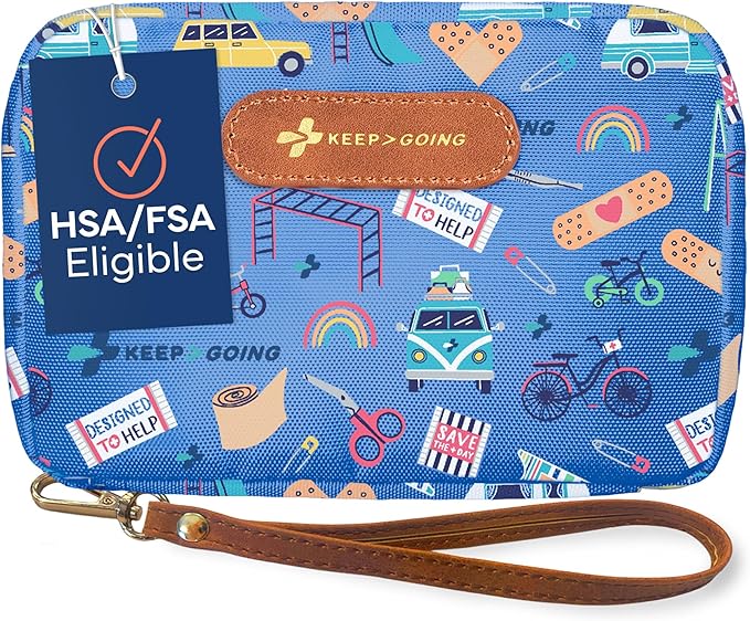 KeepGoing Travel First Aid Kit for Kids – 130 Pc. for Car, Diaper Bag & Backpack by KEEP%3EGOING