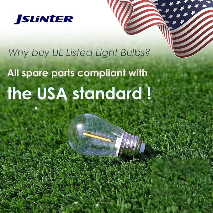 Jslinter S14 1W Outdoor String Lights Bulbs LED, Shatterproof & Waterproof - Image 3