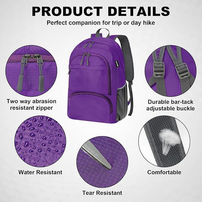 HOLYLUCK 20L Lightweight Packable Hiking Daypack Foldable Backpack - Image 4