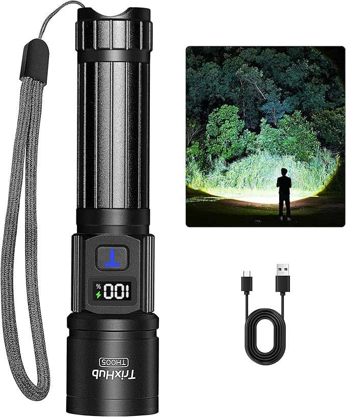 TrixHub Rechargeable Flashlights High Lumens, 5Mode Flash Light by TrixHub