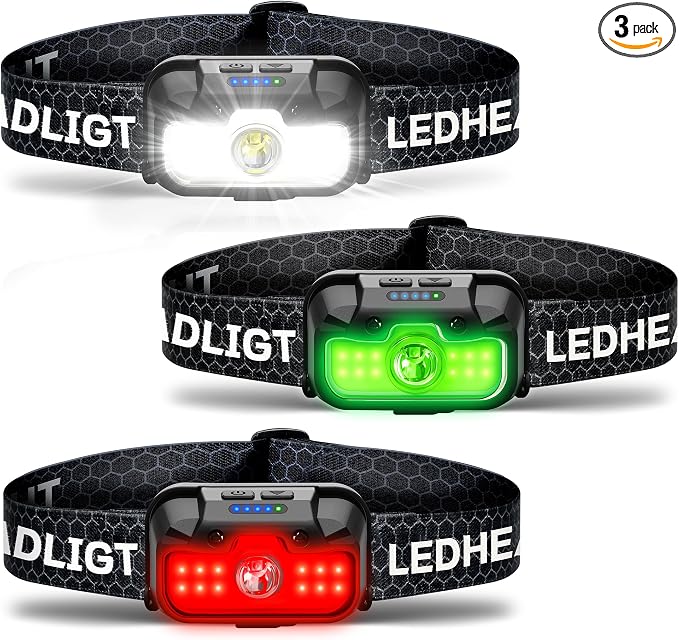 HOKOILN 3-Pack LED Headlamp Rechargeable by HOKOILN