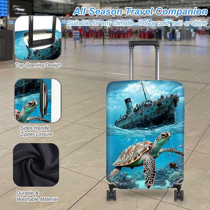 Luggage Cover Protector for 22-24 Inch Suitcases, TSA Approved Elastic Travel - Image 3