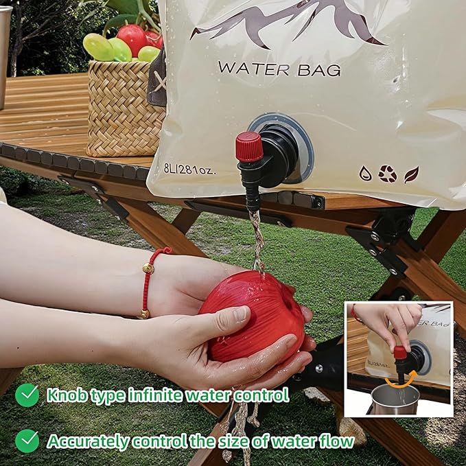 8L/281oz Outdoor Collapsible Water Jug BPA-Free w/Adjustable Faucet - Image 5