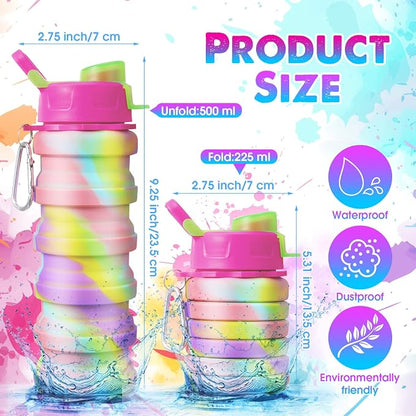 CHENGU 5 Pcs Collapsible Water Bottles 16 oz Portable Foldable Water Bottles - Image 2