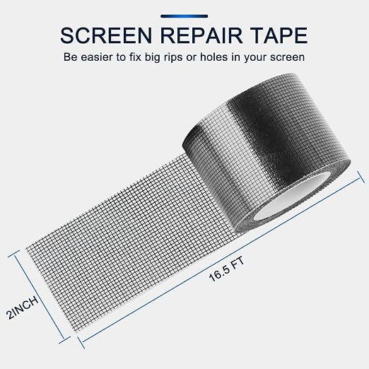 SANKEMU Window Screen Repair Kit 2 in X 16.5FT 3-Layer Strong Adhesive & - Image 2