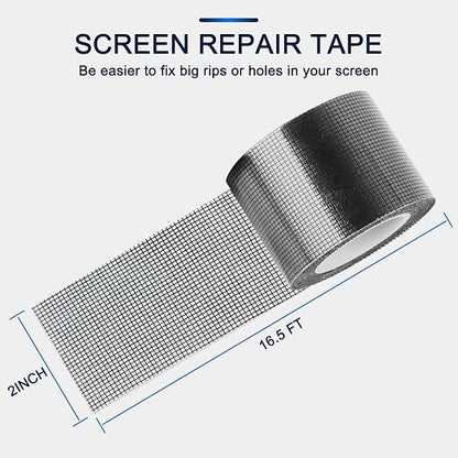 SANKEMU Window Screen Repair Kit 2 in X 16.5FT 3-Layer Strong Adhesive & - Image 2