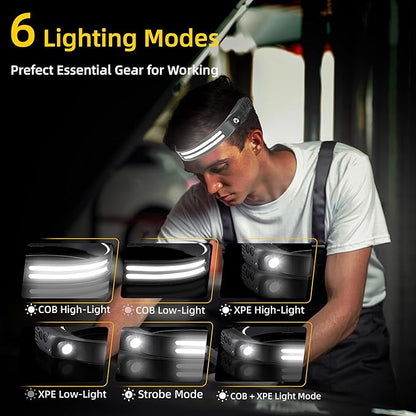 Beccason 3Pack LED Headlamp Rechargeable - Image 2