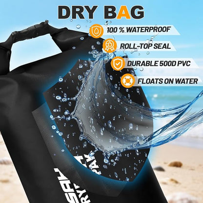 Waterproof Dry Bag, 5L/10L/20L/30L/40L Roll Top Lightweight Storage Backpack - Image 3
