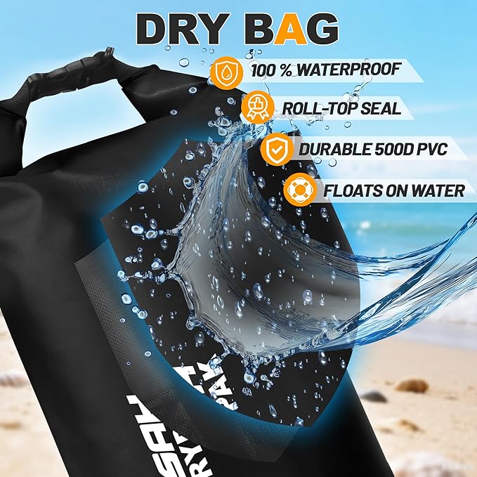 Waterproof Dry Bag, 5L/10L/20L/30L/40L Roll Top Lightweight Storage Backpack - Image 4