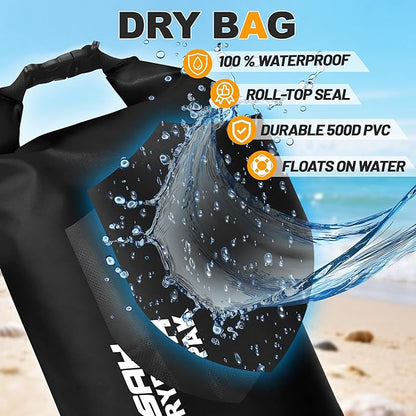 Waterproof Dry Bag, 5L/10L/20L/30L/40L Roll Top Lightweight Storage Backpack - Image 4