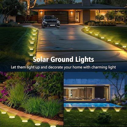 echosari Solar Ground Lights 12 Pack, Upgraded Solar Garden Lights Auto ON/Off - Image 2