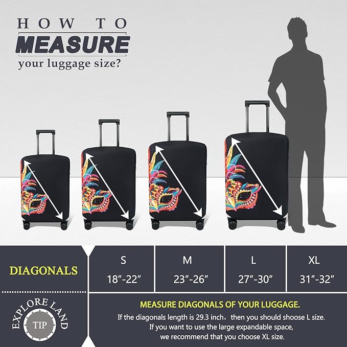 Explore Land Travel Luggage Cover Suitcase Protector Fits 31-32 Inch Case - Image 5