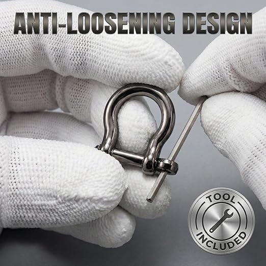 Gold 5/32" Bow Shackle, 5 Pack - Image 5