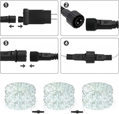 Lighting EVER 33ft 240 LED Outdoor Rope Lights Cool White 6000K, 24 V - Image 3