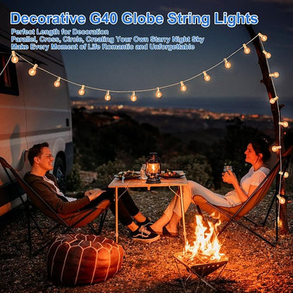 Bosceos Outdoor G40 LED Globe String Lights 25FT Dimmable Shatterproof - Image 6
