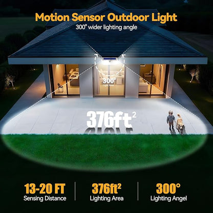 TECKNET 416 LED Solar Powered Outdoor Lights, 270° Angle & 3 Lighting Modes - Image 6
