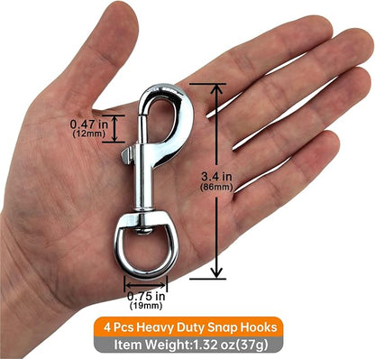Garwor 4Pcs Heavy Duty Chrome Swivel Snap Hooks - Image 5