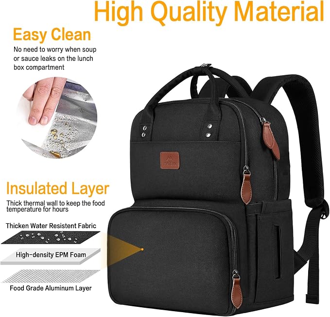 MATEIN 17 Inches Lunch Backpack, Extra Large Lunch Box - Image 4