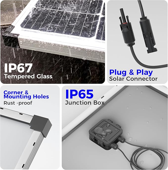 Voltset 100W 12V Solar Panel, High Efficiency 9BB Cell Monocrystalline Solar - Image 4