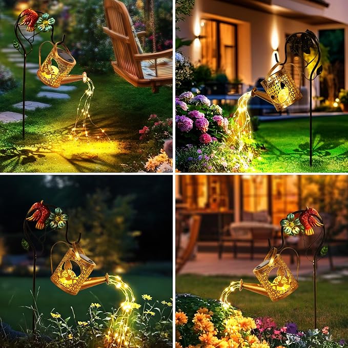 Solar Lights Outdoor Garden Decor Solar Watering Can - Image 6