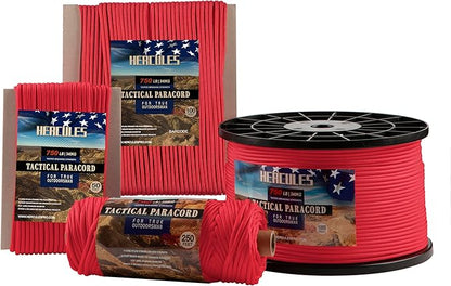 HERCULES 750lb Paracord 4mm 11 Strands Tactical Parachute Cord, Outdoor Gear by HERCULES