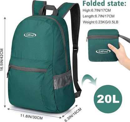 G4Free 20L Lightweight Packable Backpack Travel Hiking Daypack Foldable Backpack - Image 2