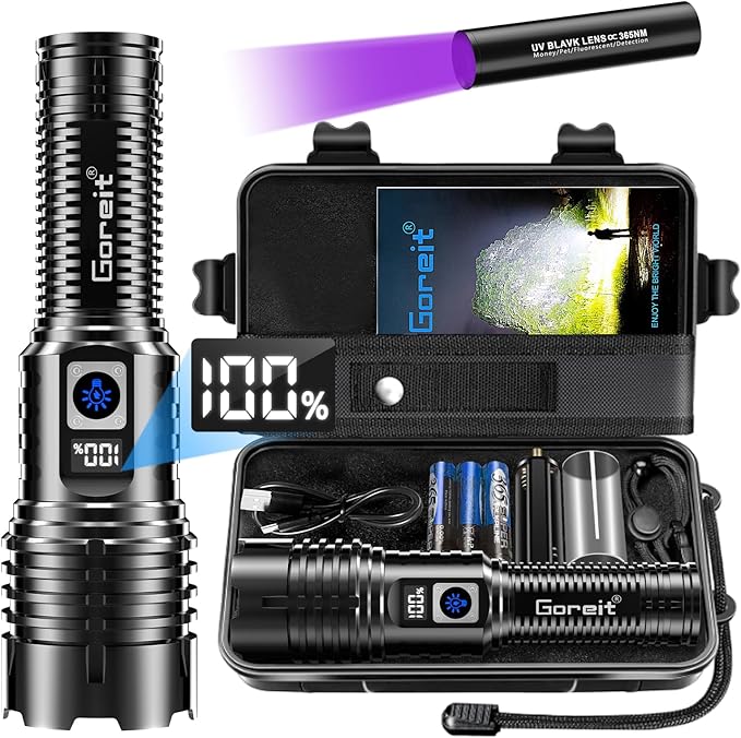 Goreit Flashlights LED High Lumens Rechargeable, 000 Lumens XHM77.2 Super by Goreit