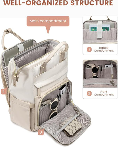 LOVEVOOK Laptop Backpack for Women, 15.6'' Waterproof Nurse Bag Teacher Work - Image 2