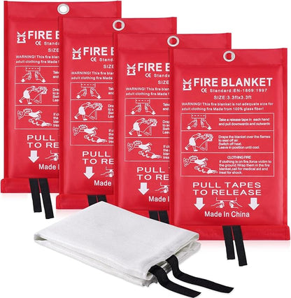 Fire Blanket for Home Emergency Survival – Fiberglass Suspend Fire Flames by Ajiaguo
