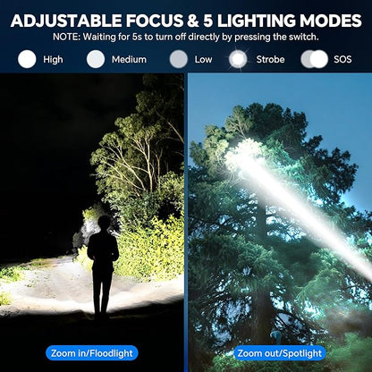 3Pack Rechargeable Flashlights High Lumens, Super Bright Flashlight - Image 3