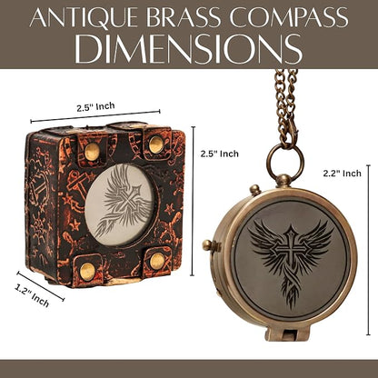 Handmade Brass Antique Compass - Image 3