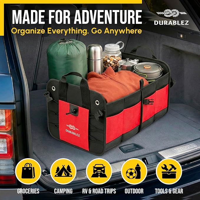2-Section Foldable Trunk Organizer – Compact Car Storage - Image 2