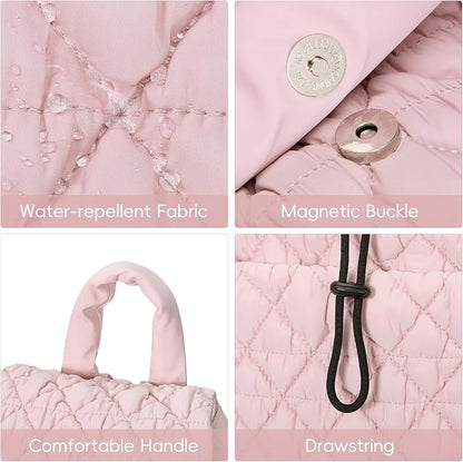 CLUCI Puffy Quilted Backpack Purse - Image 5