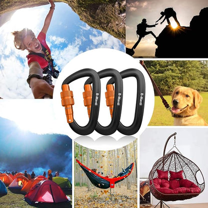B-Mardi Carabiner Clips Heavy Duty 12kN-Lightweight Locking Carabiners - Image 4