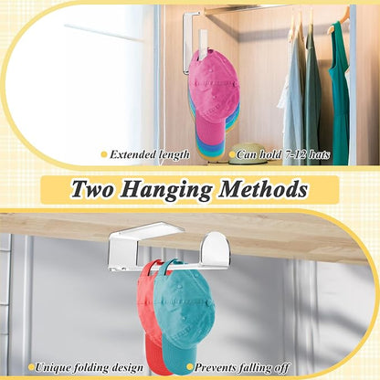 4 Pack Acrylic Hat Organizer for Baseball Caps, Sturdy Hat Holder for Door & - Image 3